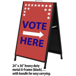 Vote Here A-Frame Sandwich Board - PatriotSigns.com